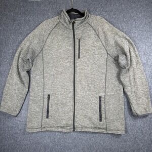 Swiss Tech Full Zip Sweater Jacket Mens Size XL Gray Fleece Lined Pockets